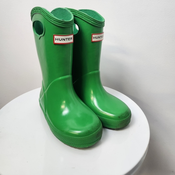 Hunter First Classing Pull On Rain Boot Toddler 7c. Green. - Picture 2 of 9